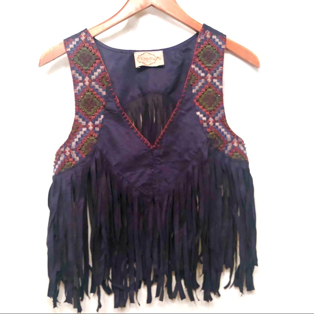 DejaVu Fringe Vest EUC
